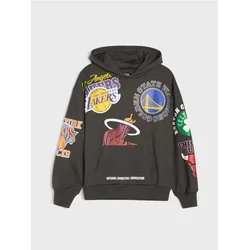 Sinsay - Hoodie sa pamukom NBA - tamno siva
