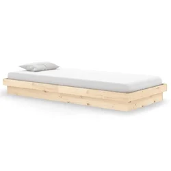 Vidaxl Posteljni okvir iz trdnega lesa 90x200 cm