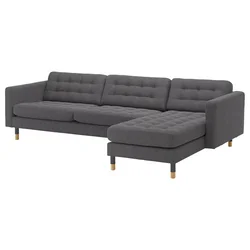 LANDSKRONA Sofa 4-sed, s lenjivcem/Gunnared tamnosiva/drvo