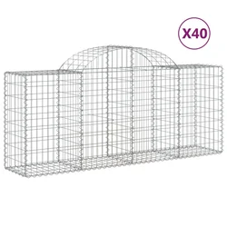Lučne gabionske košare 40 kom 200x50x80/100cm pocinčano željezo