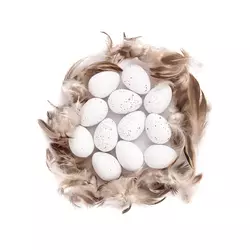 Plastična jaja i perje od prepelice / set (kreativni uskršnji)