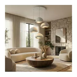 Brilagi - Luster na sajli WABI SABI 4xE27/40W/230V prečnik 95 cm bela