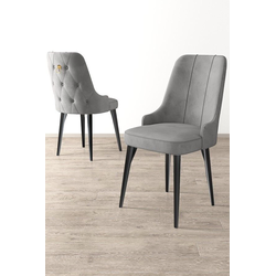 Hanah Home Set stolica Newa, 46x94x46 cm, 4 komada, Sivo-crne