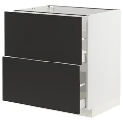 METOD / MAXIMERA Pod.element, 2fronta/2vis.fioke, bela/Nickebo boja antracita, mat, 80x60 cm