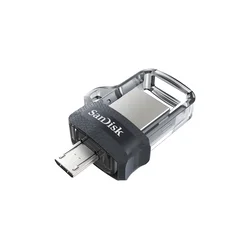 SANDISK USB flash memorija 256 GB MicroUSB Dual Drive - 67087,  USB 3.0 / microUSB, 256GB, do 150 MB/s, Transparentna/Srebrna