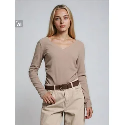 Sinsay - Bluza sa naborima i viskozom - kafa
