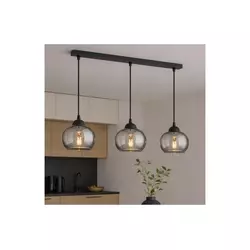 Brilagi - Luster na sajli 3xE27/60W/230V crna/zadimljeno-siva