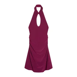 Bershka Obleka temno roza