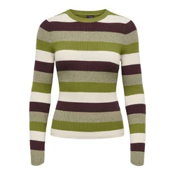 ONLY Pulover ONLIBI temno rjava / trst / pastelno zelena / bela