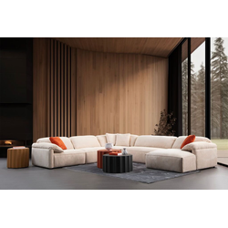 Atelier del Sofa Ugaona garnitura Flamingo, 335x385x80 cm, Krem