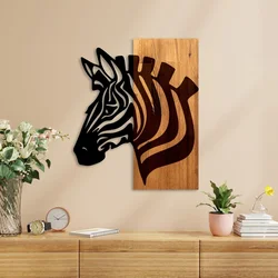 Wallity Zidna dekoracija Zebra v2, 48cmx58cmx3cm, Hrast