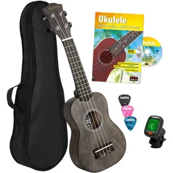 Cascha Soprano Ukulele Bundle Black