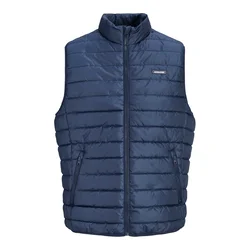 JACK & JONES Brezrokavnik JJELVIS temno modra