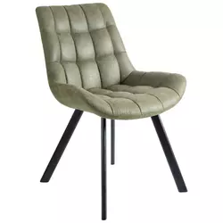 STOLICA crna, maslinasto zelena metal, tekstil