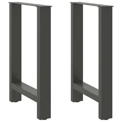 Noge za blagovaonski stol antracit boje 2 kom 60 x (72-73) cm čelik