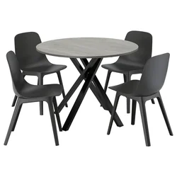 MARIEDAMM / ODGER Sto i 4 stolice, tamnosiva/boja antracita, 105 cm