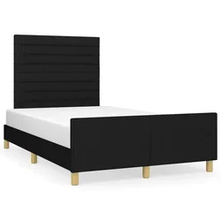 Vidaxl Posteljni okvir brez vzmetnice črn 120x200 cm blago