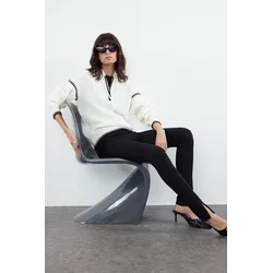 Trendyol Ecru Zippered Knitwear Sweater
