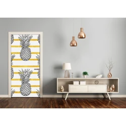 tulup.si Samolepilni tapete na vratih Ananas trakovi 85x205 cm