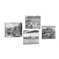 Komplet slik črnobele pokrajine - 4x 60x60