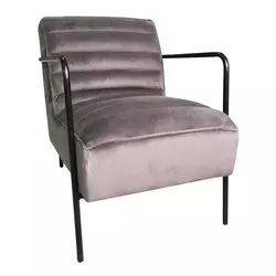 FOTELJA metal, tekstil siva