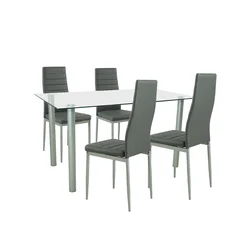 Jedilni set Verna 4+1 sivo-siva