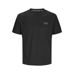 JACK & JONES Majica JCOCNZ črna/bela