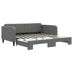 Vidaxl Izvlečna dnevna postelja temno siva 90x190 cm blago