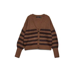 VERO MODA Pletena jopa VMLEA čokolada / temno rjava