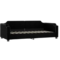 Vidaxl Raztegljiva postelja črna 90x200 cm blago