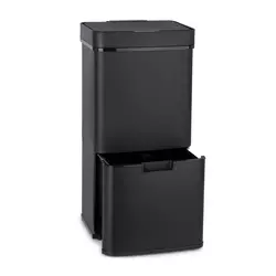 Klarstein Royal Trash Matte Black, koš za odpadke s senzorjem, 72 l, nerjaveče jeklo, matna črna (KG15-RoyalTrashM-BK)