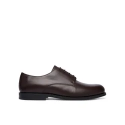 Nizki čevlji Calvin Klein Ess Rubber Derby Lth HM0HM02056 Temno rjava