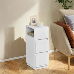 Songmics Komplet nočnih omaric 2 predala odpren predal 30x25x65 cm bela
