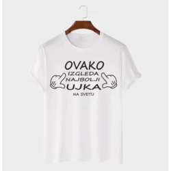 MAFIMI Muška majica Ovako izgleda najbolji ujka, Bela