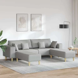 Sofa 3 pcs Oblačnosiva 250 x 188 x 76 cm tkanina