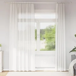 Voile zavjese s džepovima za šipke 2 kom bijele