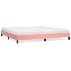Vidaxl Posteljni okvir roza 200x200 cm žamet
