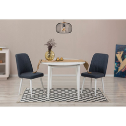 HANAH HOME Trpezarijski sto i stolice Vina 1048 - White Navy Blue
