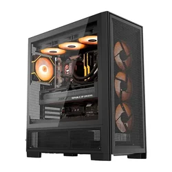darkFlash Računalniško ohišje AIRNOVA (črno) + 3 ventilatorji
