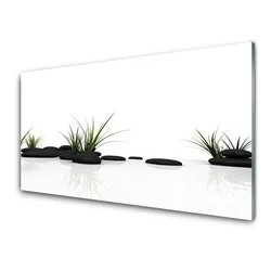 tulup.si Slika na steklu Grass water mirror 140x70 cm 2 obešalnika