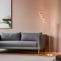 Aberto Design Podna lampa Badi 3, 170 cm, E27, Zlatne boje