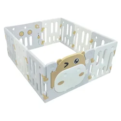 Modularna ograja za dojenčke z žogicami Hippo - bela/rjava