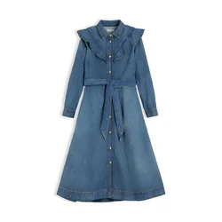 TOMMY HILFIGER Dolga srajca moder denim