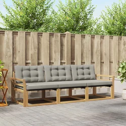 Set vanjskih sofa s jastukom 3 pcs Bijela i svjetlosiva