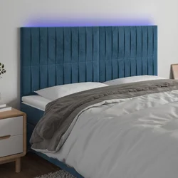 LED uzglavlje tamnoplavo 160x5x118/128 cm baršunasto