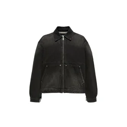 Pull&Bear Prehodna jakna črn denim