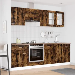 Set kuhinjskih ormarića s ladicama Lyon 8 pcs Dimljeni hrast