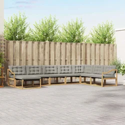 Set vanjskih sofa 8 pcs Bijela i svjetlosiva