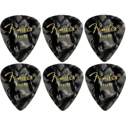 Fender 351 Shape Premium Pick Thin Black Moto 6 Pack