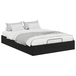 Vidaxl Ottomanska postelja Črni Hrast 203 x 150 x 25 cm